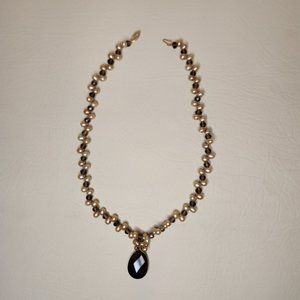 Smokey Topaz and Pearl Necklace